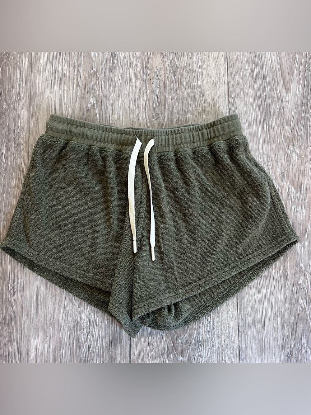 Outerknown Olive Green Terrycloth Shorts Size Extra Small